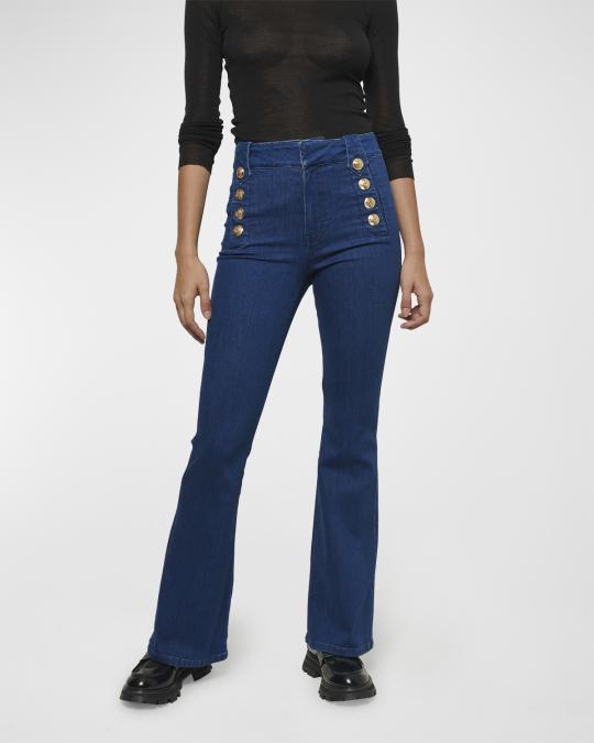 Derek Lam 10 Crosby Robertson Flared Denim Sailor Trousers | Neiman Marcus