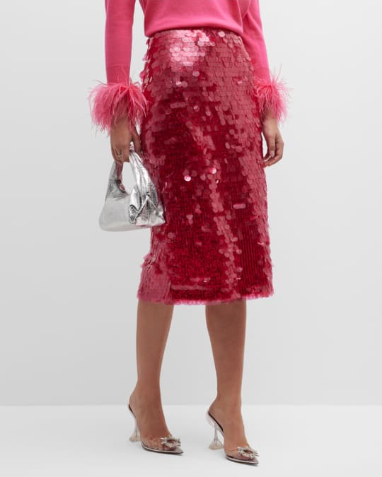 Milly sequin midi pencil skirt store