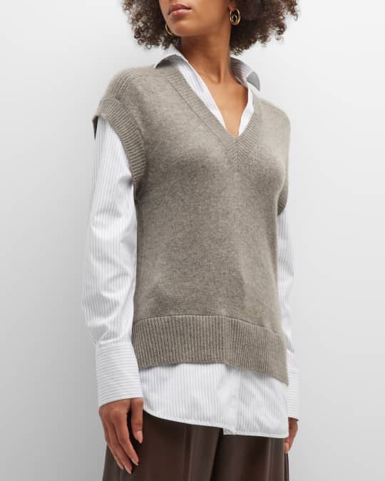 chinese dress ladies Women's Brochu Walker V-Neck Layered Pullover, Size Small