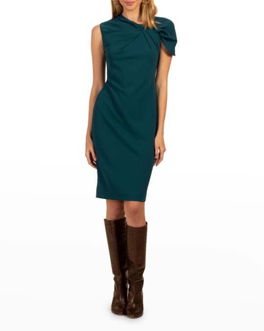 Trina Turk Keshi Pleated One-Sleeve Bodycon Dress | Neiman Marcus