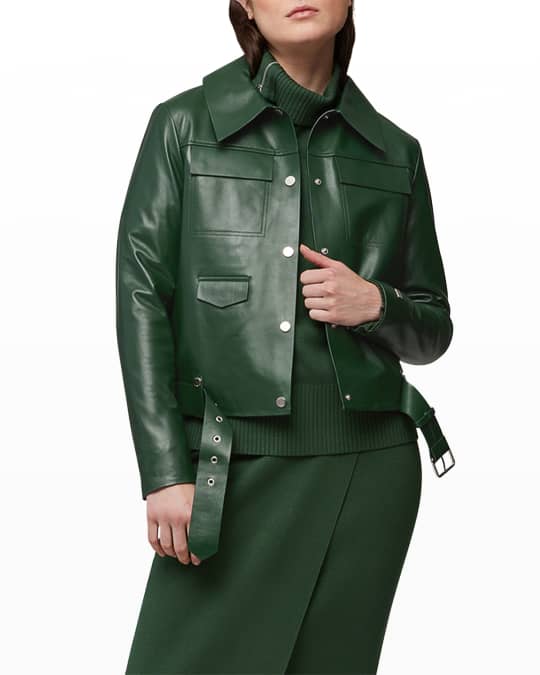 Rowen Dyed Belted Leather Jacket