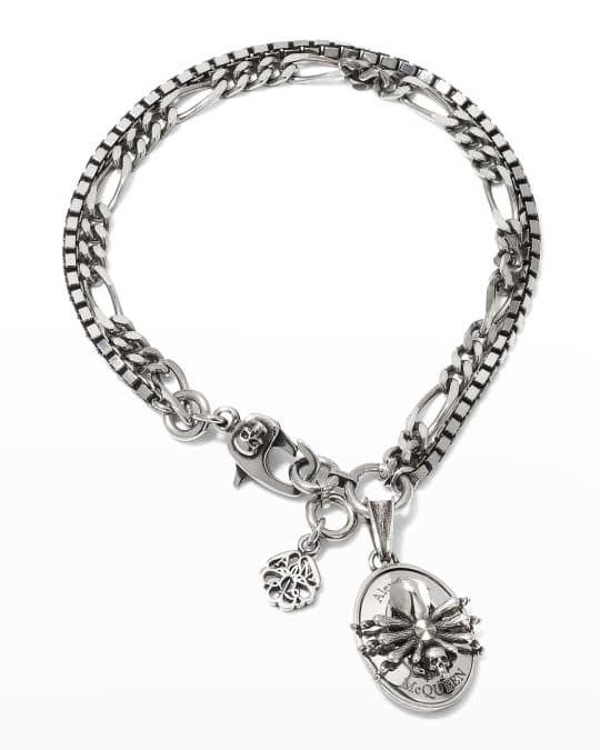 McQueen Men's Spider Skull Charm Chain Bracelet | Neiman Marcus
