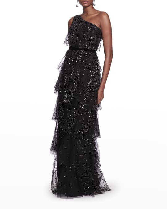 Marchesa glitter tulle store gown