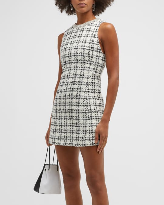 Louis Vuitton Monochrome Embellished Tweed Flared Mini Dress M Louis  Vuitton | The Luxury Closet