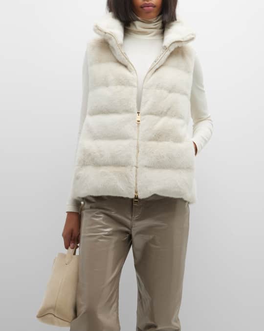 Herno Quilted Faux Fur Vest Neiman Marcus