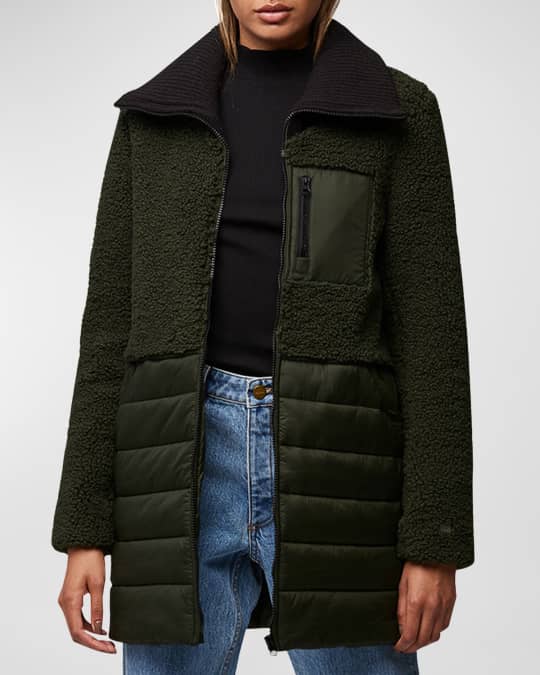 Soia & Kyo Annick Sustainable Mixed Media Quilted Jacket- Powder