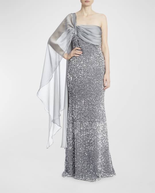 Badgley mischka velvet sequin gown store