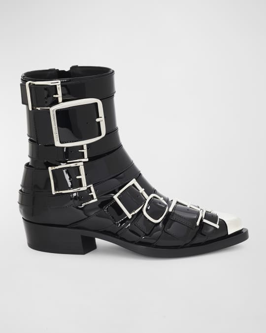 Multi buckle ankle boots sales