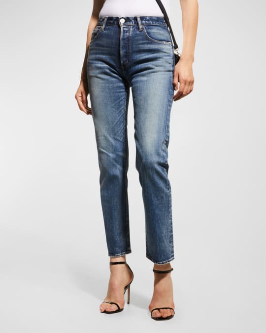 MOUSSY VINTAGE Farwell Cropped Slim-Straight Jeans | Neiman Marcus