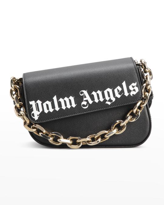 Palm Angels Crash Flap Calf Leather Crossbody Bag | Neiman Marcus