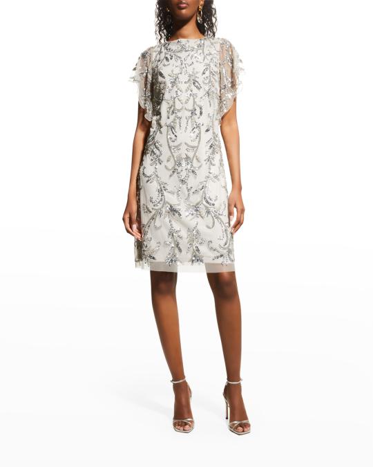 aidan mattox trapeze cocktail dress Aidan Mattox Beaded Trapeze Sleeveless Mini Cocktail Dress