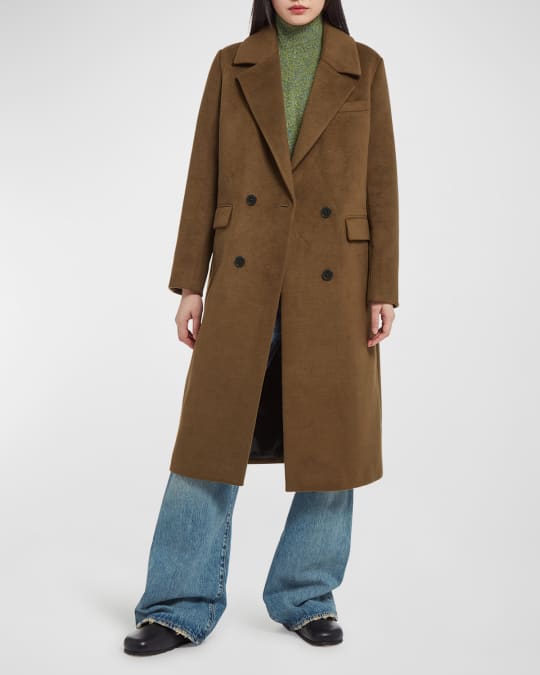 APPARIS Aaron Faux Wool Long Peacoat | Neiman Marcus