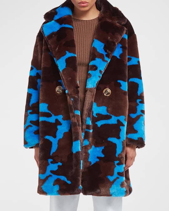 Apparis Camouflage Faux Fur Coat Jahaira Faux Fur Coat By Apparis