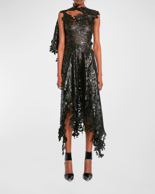 Neiman Marcus lace Pursebag Metallic and Black Lace 