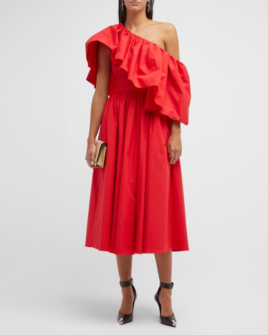 Alexander mcqueen one shoulder dress hotsell