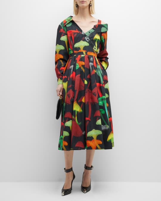 mushroom midi dress Do Long MUSHROOM MIDI DRESS WITH PLEATS