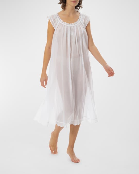 Hanro Moments Short-Sleeve Long Nightgown - Bergdorf Goodman