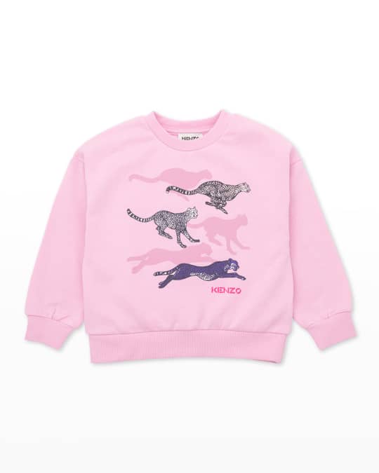 Kenzo Girl's Running Cheetahs Sweatshirt, Size 6-12 | Neiman Marcus