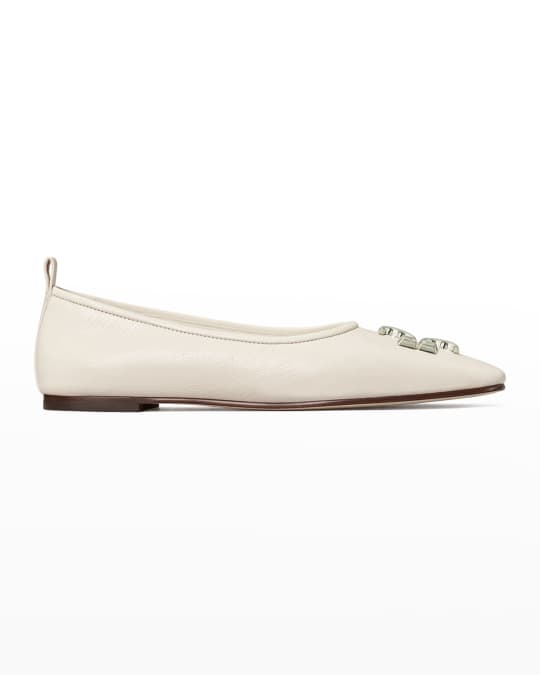 Tory Burch Eleanor Leather Medallion Ballerina Flats