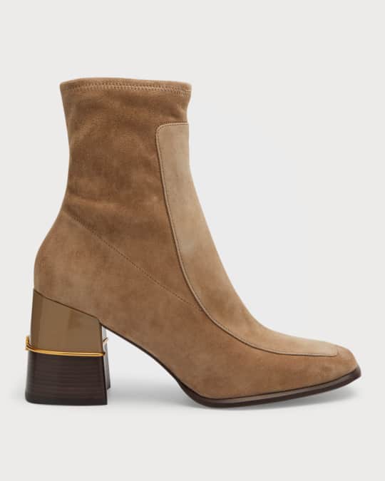 Tory Burch Stretch Suede Ankle Boots | Neiman Marcus