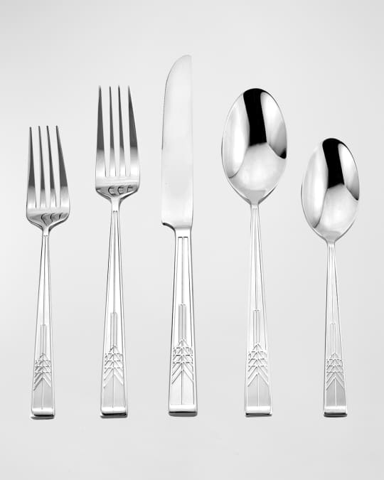 20 Piece Frank Lloyd Wrights Tree of Life Flatware Set Silver
