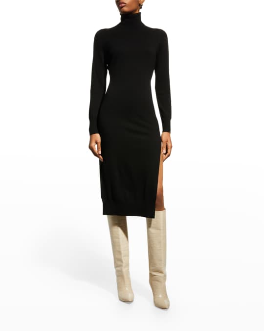 MICHAEL Michael Kors Turtleneck Slit Midi Sweater Dress Neiman Marcus