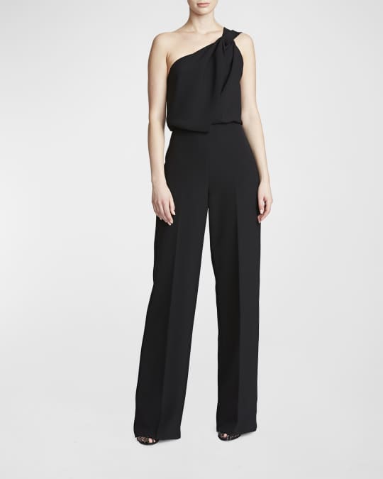 Halston one shoulder jumpsuit new arrivals