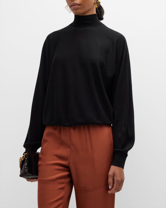 Theory Regal Wool Blouson Turtleneck Sweater Neiman Marcus
