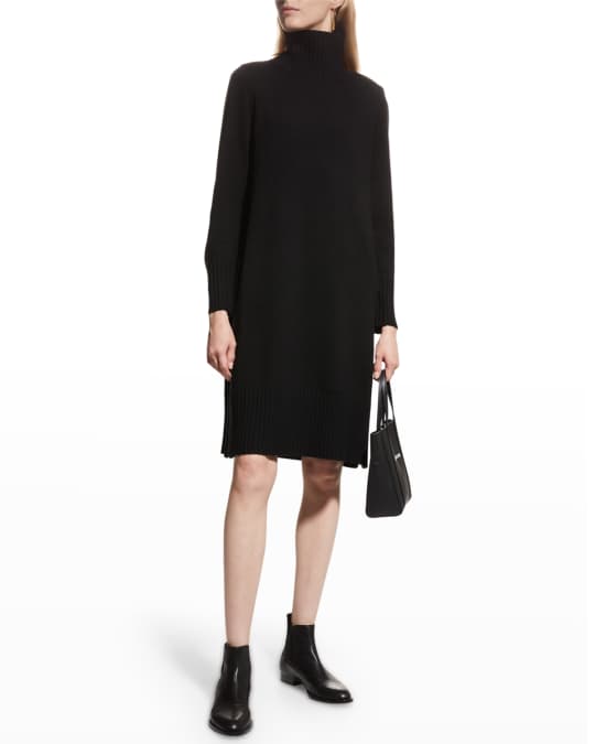 Eileen Fisher Petite Merino Jersey Turtleneck Dress | Neiman Marcus