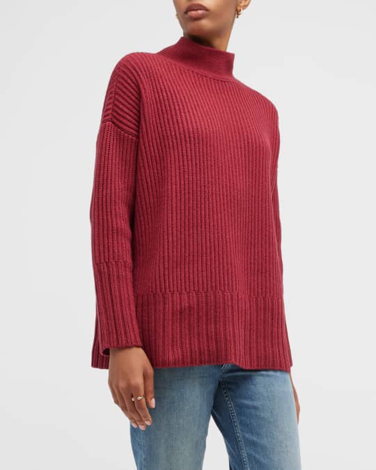 Missy Rib Knit Mock Neck Sweater