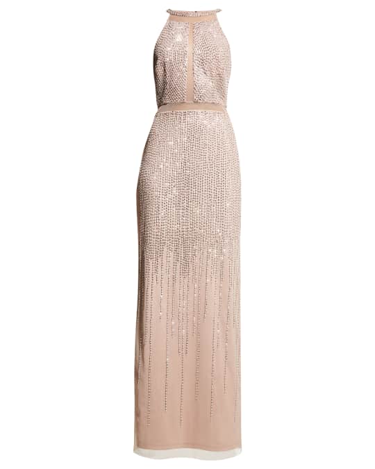 Aidan mattox best sale sleeveless beaded gown