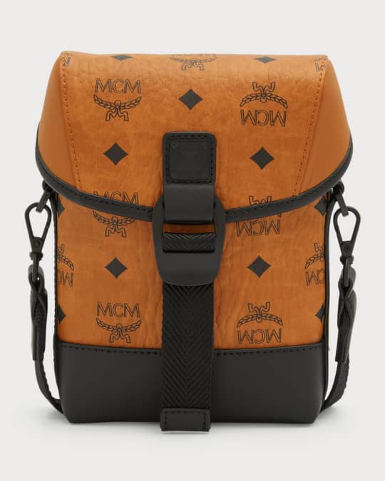 mcm heritage cognac visetos satchel mini