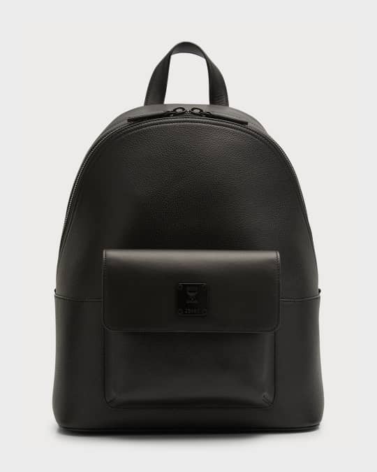 MCM Stark Medium Leather Backpack in Black for Men