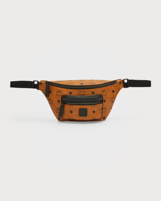 MCM Men s Fursten Leather Heritage Logo Mini Belt Bag Neiman Marcus