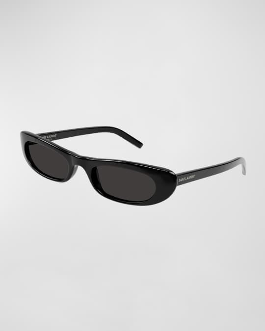 Saint Laurent Slim Oval Acetate Sunglasses | Neiman Marcus