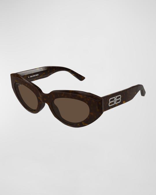 Balenciaga Logo Brown Tortoiseshell Sunglasses Balenciaga - Rectangle-Frame Logo-Print Tortoiseshell  main image 4
