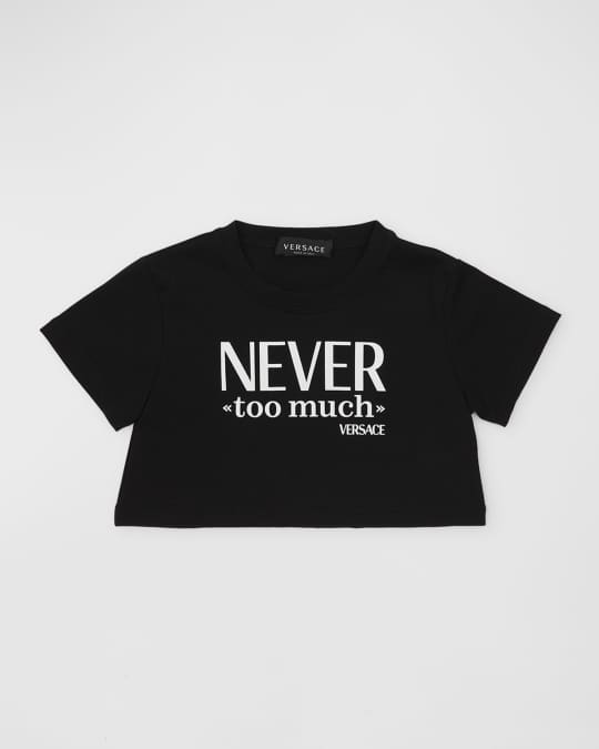 Versace Girl's Never Too Much Versace Cropped T-Shirt, Size