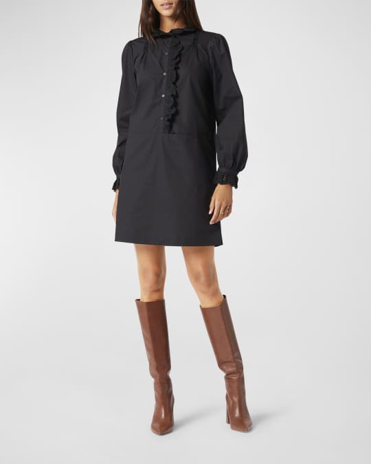Joie Amiens Eyelet Trim Pintuck Mini Dress Neiman Marcus