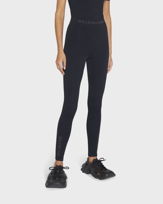 High-rise logo leggings in black - Balenciaga