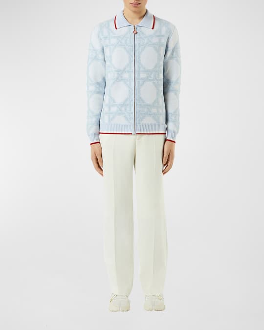 カーディガン Casablanca Casablanca Monogram Zip Up Sweater Casablanca Monogram zip-up Cardigan | ブルー | FARFETCH JP