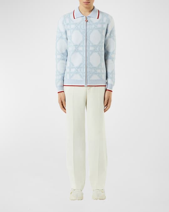 Shop Casablanca Monogram Zip Cardigan