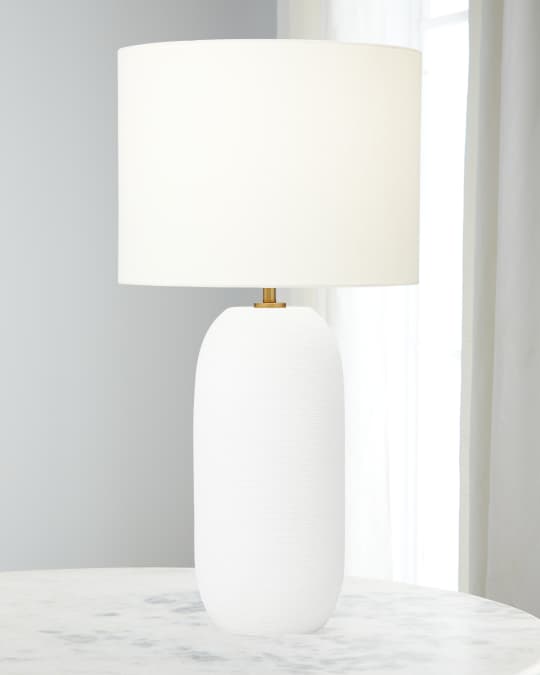 Fanny Slim Table Lamp In Matte White Ceramic By Hable