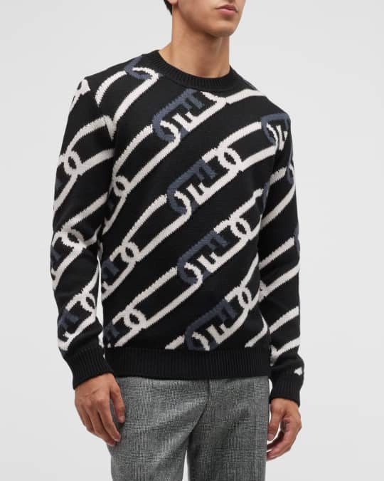 Fendi Men's O'Lock Wool Sweater Neiman Marcus