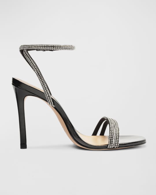 Schutz Altina Glam Crystal Ankle Strap Sandals Neiman Marcus