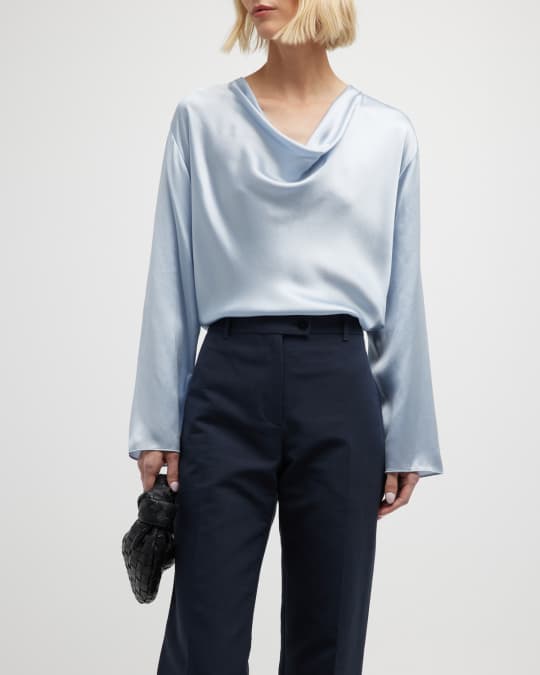 Sleevless blouse with cowl neck- Zenobia Champagne