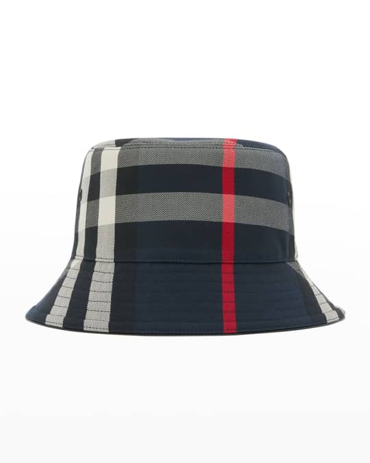 Burberry Men's Exploded Check Bucket Hat | Neiman Marcus