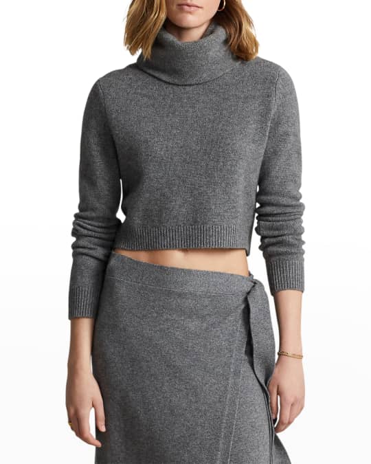 Cropped Cashmere Turtleneck Sweater