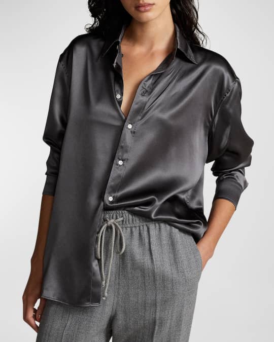 Ralph lauren silk charmeuse shirt cheap