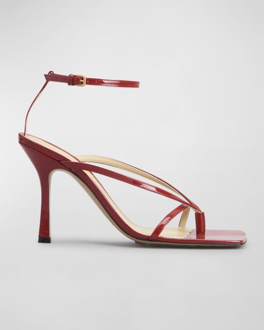 Patent Leather Ankle Strap Sandals