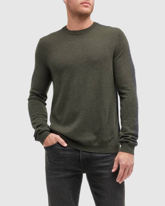 Men s Cashmere Color Block Crewneck Sweater